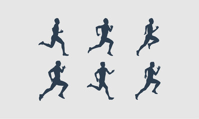 running men silhouette