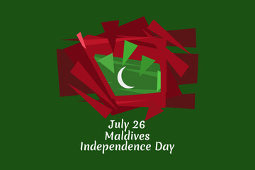 July 26, Independence Day of Maldives vector illustration. Suitable for greeting card, poster and banner.