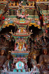 Fototapeta premium Shanxi Linfen Xiaoxitian, China Tourist Attractions, Ancient Architecture Religious Temples