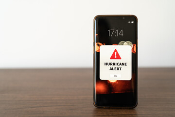 Notification of hurricane alert on mobile phones