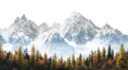 PNG Snowy mountains autumn forest wallpaper