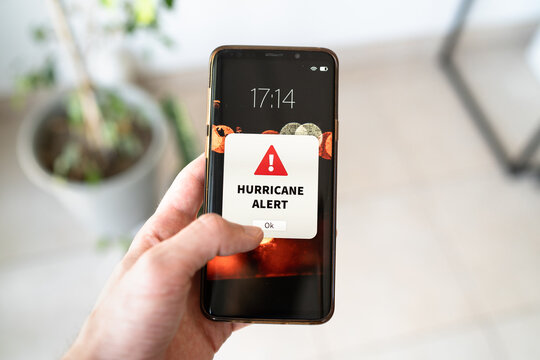 New hurricane alert notification on the smart phone.