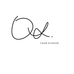 Qx Initial signature logo vector design