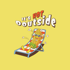 illustration of a corn character basking in the hot sun