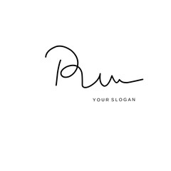 Rw Initial signature logo vector design