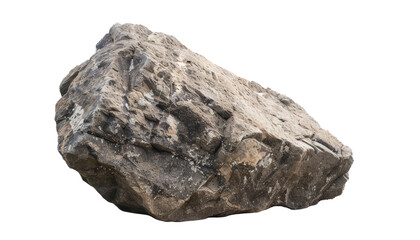 Large gray, brown, and tan rock with rough texture