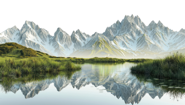 PNG Serene mountain landscape reflection
