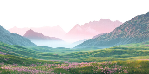 PNG Serene mountain valley landscape wallpaper