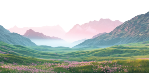 PNG Serene mountain valley landscape wallpaper