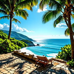 멋진 휴양지의 오후