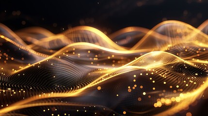 Abstract gold light threads background