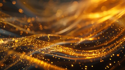 Naklejka premium Abstract gold light threads background