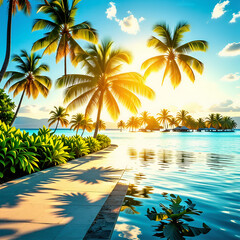 아름다운 해변의 오후