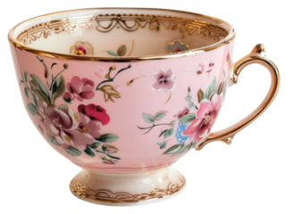 PNG  Elegant floral porcelain teacup