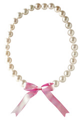 Obraz premium PNG Elegant pearl necklace with ribbon