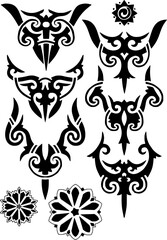 Obraz premium Vector Borneo Dayak Icon Ornamen