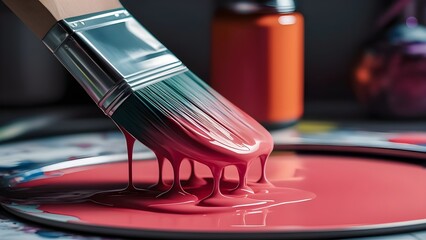 Paintbrush with Dripping Paint