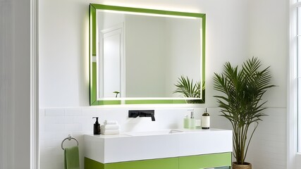 Fototapeta premium mirror in bathroom
