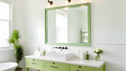 Fototapeta premium mirror in bathroom