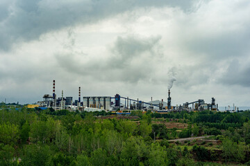 Shanxi Taiyuan Coal Mining Industry, Chimneys Emitting Waste into the Air