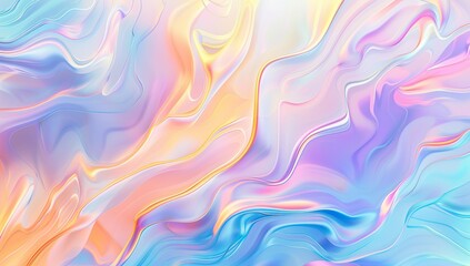 Obraz premium Colorful holographic abstract wavy background with vibrant hues