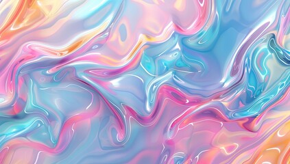 Obraz premium Colorful holographic abstract wavy background with vibrant hues