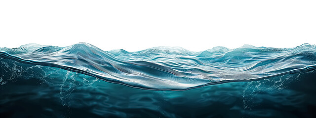 Ocean underwater with waves png isolated on a transparent background