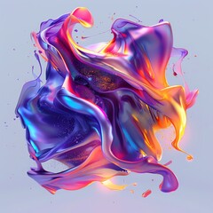 Fototapeta premium Abstract colorful liquid swirl on a pastel background.