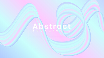 Pastel Holographic Gradient Background with 3D Fluid Shapes 