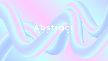 Pastel Holographic Gradient Background with 3D Fluid Shapes 