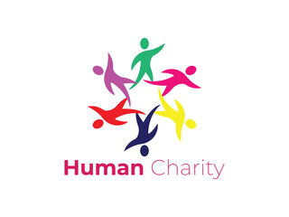 Human charity logo template design