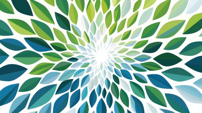 An abstract vector background, minimalistic with scattered leaf elements, pastel colors, and delicate lines