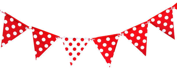 Fototapeta premium PNG Red polka dot party bunting