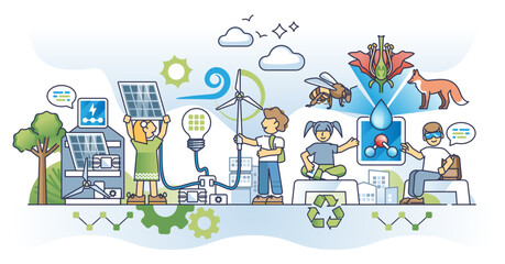 Learning beyond the classroom and get experience from life outline concept, transparent background. Intelligence development for kids with non academic education illustration.