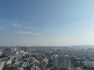 Fototapeta premium Aerial drone view of balewadi baner