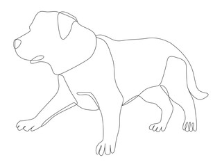 one continuous line drawing of a cute dog.