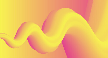 Trippy orange yellow red pink header gradient 3d shapes template in vibrant colours. Beautiful bright vector wallpaper. Colorful widescreen 16:9 gradient background for social media website banner.