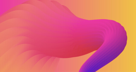 Trippy orange yellow pink purple header gradient 3d shapes template in vibrant colours. Beautiful bright vector wallpaper. Colorful widescreen 16:9 gradient background social media website banner.