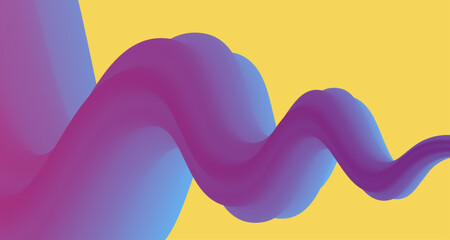 Trendy trippy purple yellow blue header gradient 3d shapes template in vibrant colours. Beautiful bright vector wallpaper. Colorful widescreen 16:9 gradient background for social media website banner.