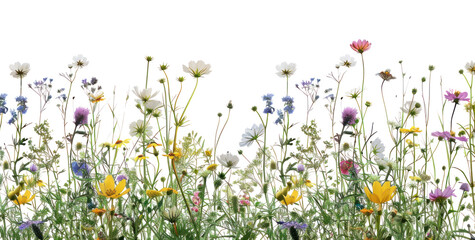 PNG Colorful wildflowers blooming beautifully