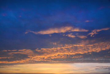 Sunset sky on twilight in the evening