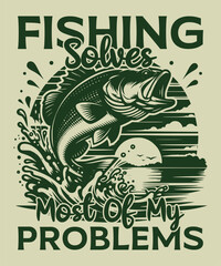 Obraz premium Fishing T-Shirt Design Vector Art & Illustration, Fishing tee Vector Design