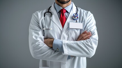 A doctor in a white coat