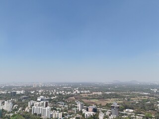 Aerial drone view of city pune sb orad, model colony, shivaji nagar, fc road