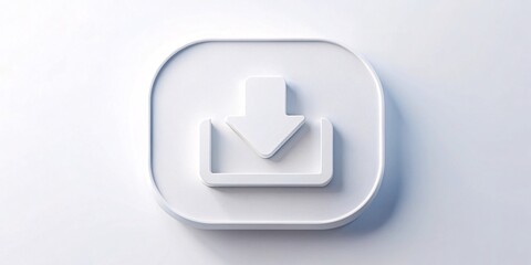 Download Button. Close-up of a download button. This image can represent concepts like downloading files, software installation, data transfer, and online.