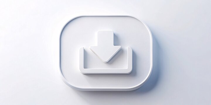 Download Button. Close-up of a download button. This image can represent concepts like downloading files, software installation, data transfer, and online.