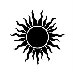 Sun icon vector silhouette on white background. Sun sign illustration design.
