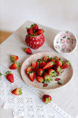 strawberries on a homemade ceramic plate