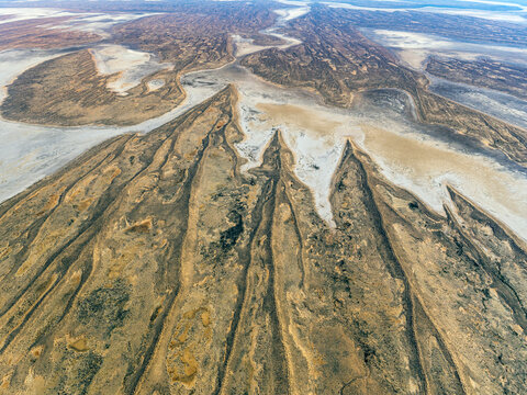 Aerial view of sand dunes in Simpson Desert, South Australia, Australia.