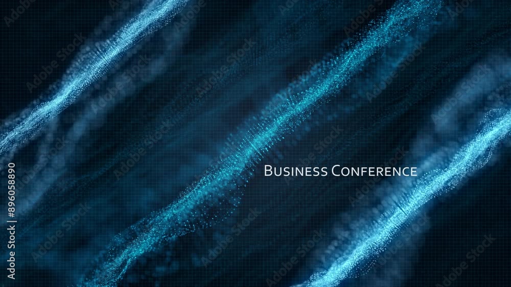 Poster 3d rendering of keynote presentation made for business conference. animation of software ui slidesho